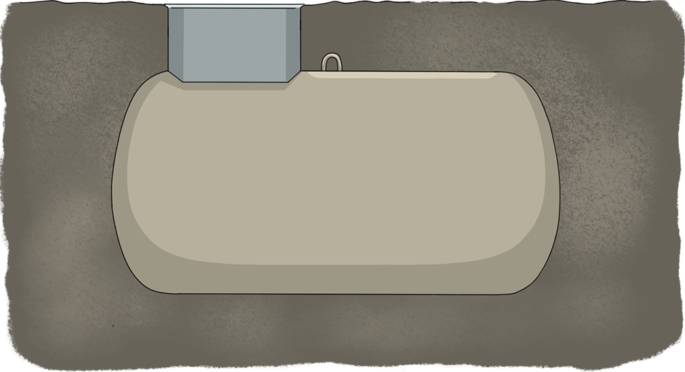 Unterirdische Gastanks